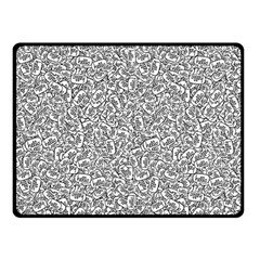 Black And White Hello Text Motif Random Pattern Double Sided Fleece Blanket (small)  by dflcprintsclothing