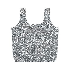 Black And White Hello Text Motif Random Pattern Full Print Recycle Bag (m) by dflcprintsclothing