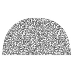 Black And White Hello Text Motif Random Pattern Anti Scalding Pot Cap