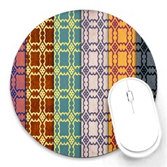 Grungy Vintage Patterns Round Mousepads by artworkshop