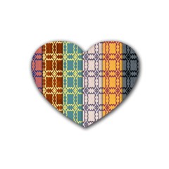 Grungy Vintage Patterns Rubber Coaster (heart) by artworkshop