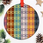 Grungy Vintage Patterns Ornament (Round) Front