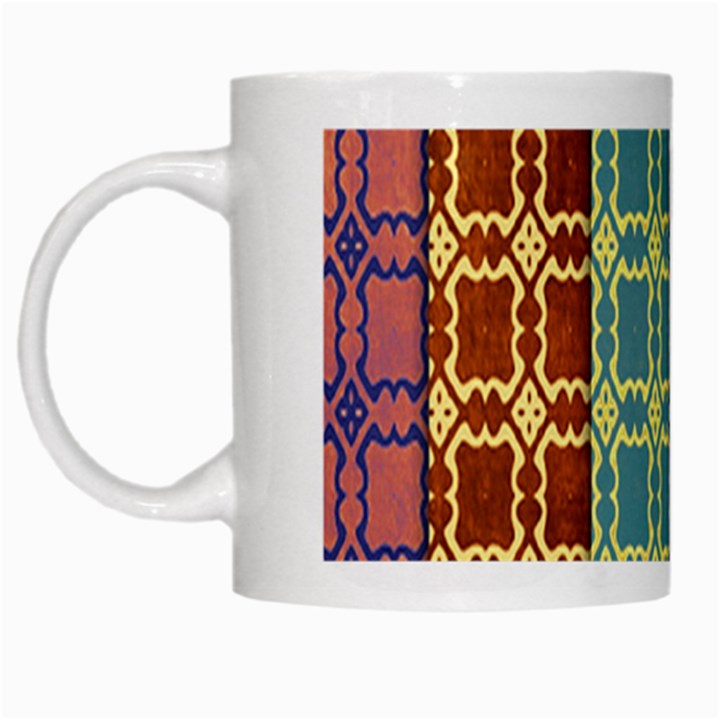 Grungy Vintage Patterns White Mug