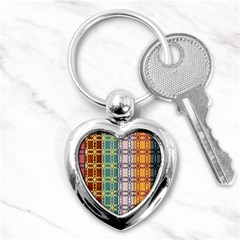 Grungy Vintage Patterns Key Chain (heart) by artworkshop