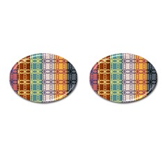 Grungy Vintage Patterns Cufflinks (oval)