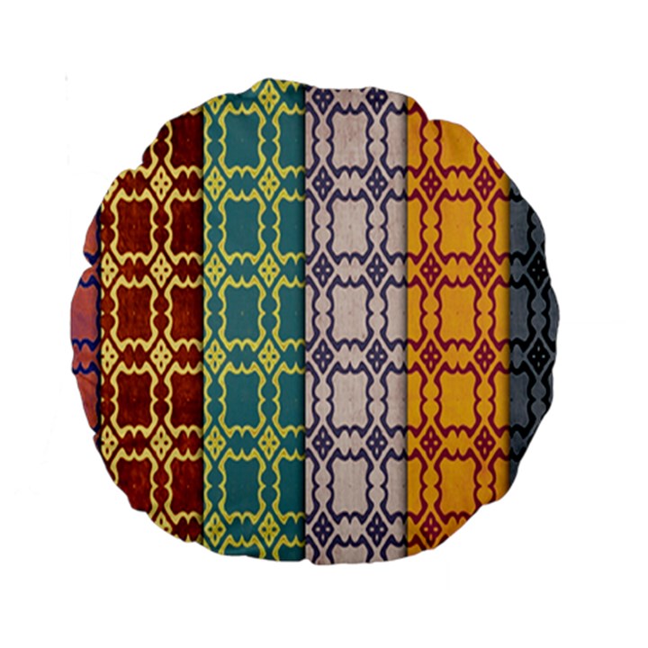 Grungy Vintage Patterns Standard 15  Premium Round Cushions