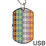 Grungy Vintage Patterns Dog Tag USB Flash (One Side) Front