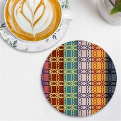 Grungy Vintage Patterns Uv Print Round Tile Coaster