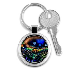 Peacock Feather Drop Key Chain (round) by artworkshop