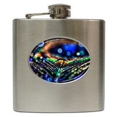 Peacock Feather Drop Hip Flask (6 Oz) by artworkshop