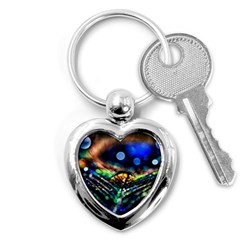 Peacock Feather Drop Key Chain (heart) by artworkshop