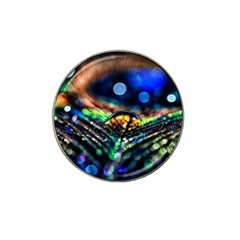 Peacock Feather Drop Hat Clip Ball Marker (4 Pack) by artworkshop