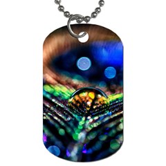 Peacock Feather Drop Dog Tag (two Sides) by artworkshop