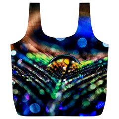 Peacock Feather Drop Full Print Recycle Bag (xl) by artworkshop