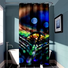 Peacock Feather Drop Shower Curtain 36  X 72  (stall)  by artworkshop