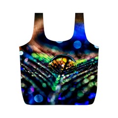 Peacock Feather Drop Full Print Recycle Bag (m) by artworkshop