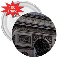 Triumph Arch, Paris, France016 3  Buttons (100 Pack)  by dflcprintsclothing