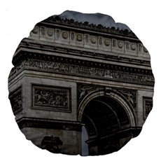 Triumph Arch, Paris, France016 Large 18  Premium Round Cushions by dflcprintsclothing