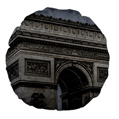 Triumph Arch, Paris, France016 Large 18  Premium Flano Round Cushions by dflcprintsclothing