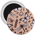 Vintage-drawn-insect-seamless-pattern 3  Magnets Front