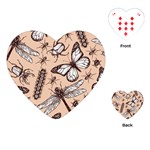 Vintage-drawn-insect-seamless-pattern Playing Cards Single Design (Heart) Front