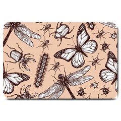 Vintage-drawn-insect-seamless-pattern Large Doormat 