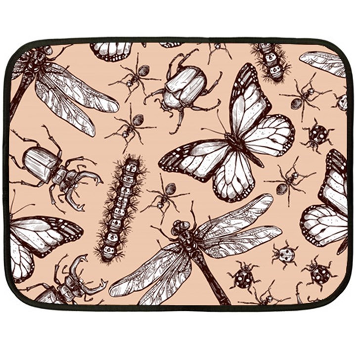 Vintage-drawn-insect-seamless-pattern Fleece Blanket (Mini)