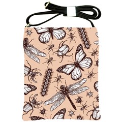 Vintage-drawn-insect-seamless-pattern Shoulder Sling Bag