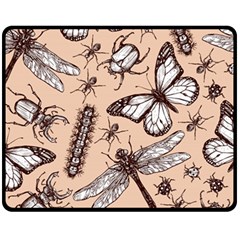 Vintage-drawn-insect-seamless-pattern Fleece Blanket (medium) 