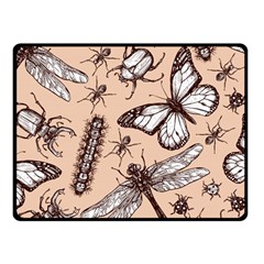 Vintage-drawn-insect-seamless-pattern Fleece Blanket (small)