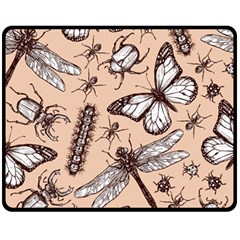 Vintage-drawn-insect-seamless-pattern Double Sided Fleece Blanket (medium) 