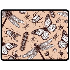 Vintage-drawn-insect-seamless-pattern Double Sided Fleece Blanket (large) 