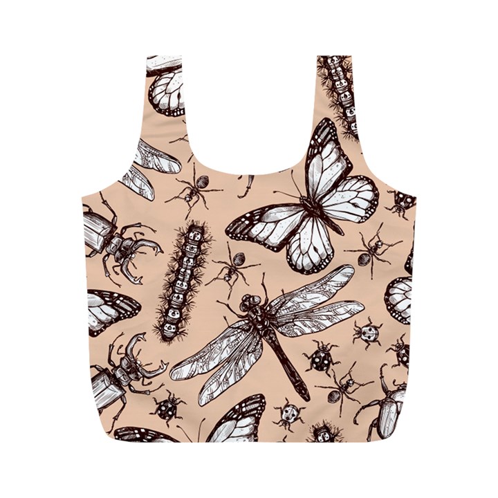 Vintage-drawn-insect-seamless-pattern Full Print Recycle Bag (M)