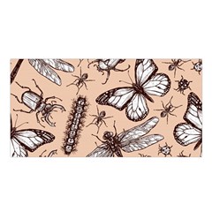 Vintage-drawn-insect-seamless-pattern Satin Shawl 45  X 80 