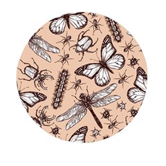 Vintage-drawn-insect-seamless-pattern Mini Round Pill Box (pack Of 3)