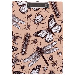 Vintage-drawn-insect-seamless-pattern A4 Clipboard by Jancukart