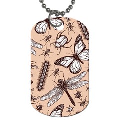 Vintage-drawn-insect-seamless-pattern Dog Tag (one Side)