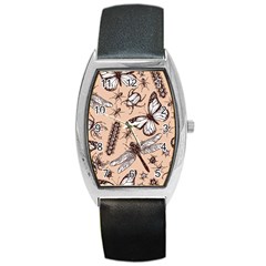 Vintage-drawn-insect-seamless-pattern Barrel Style Metal Watch