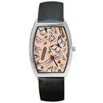 Vintage-drawn-insect-seamless-pattern Barrel Style Metal Watch Front