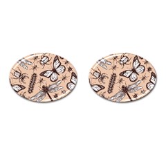 Vintage-drawn-insect-seamless-pattern Cufflinks (oval)