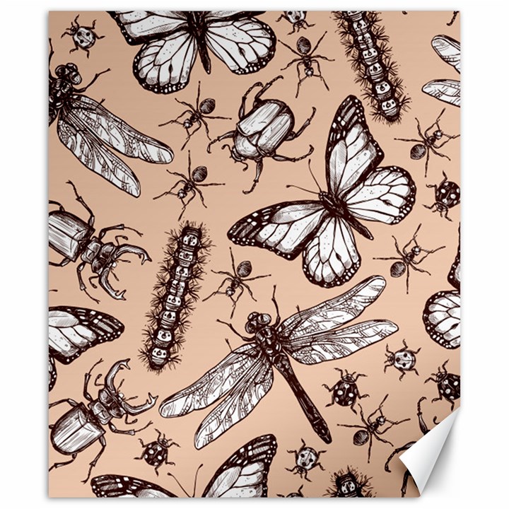 Vintage-drawn-insect-seamless-pattern Canvas 20  x 24 