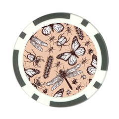 Vintage-drawn-insect-seamless-pattern Poker Chip Card Guard