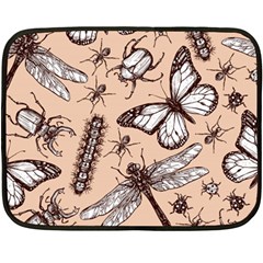 Vintage-drawn-insect-seamless-pattern Fleece Blanket (mini)