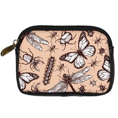 Vintage-drawn-insect-seamless-pattern Digital Camera Leather Case