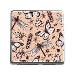 Vintage-drawn-insect-seamless-pattern Memory Card Reader (square 5 Slot) by Jancukart