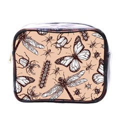 Vintage-drawn-insect-seamless-pattern Mini Toiletries Bag (one Side)