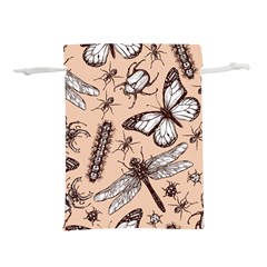 Vintage-drawn-insect-seamless-pattern Lightweight Drawstring Pouch (l)