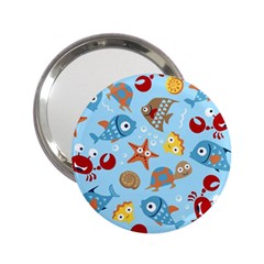 Seamless-pattern-funny-marine-animals-cartoon 2 25  Handbag Mirrors by Jancukart