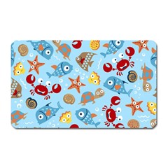 Seamless-pattern-funny-marine-animals-cartoon Magnet (rectangular)