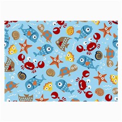 Seamless-pattern-funny-marine-animals-cartoon Large Glasses Cloth